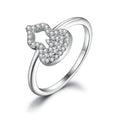 Damenring in Herzform mit glitzerndem Zirkonia-Besatz Shop Nory