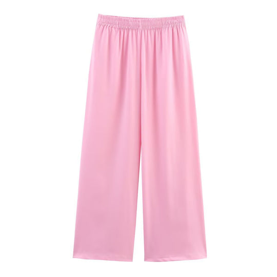 Damen Weite Palazzohose mit elastischem Bund und fließender Beinweite Shop Nory