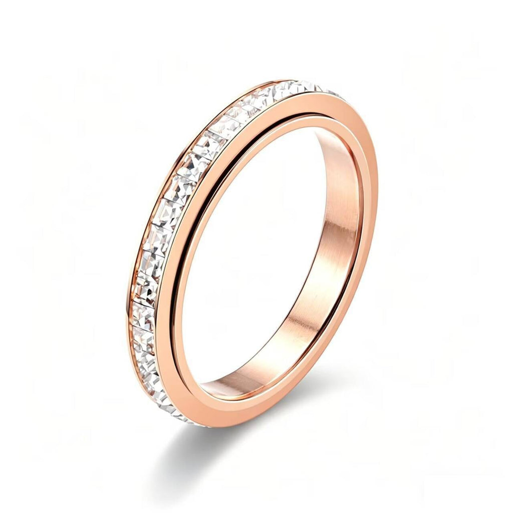 Damen Ring mit funkelnden, quadratischen Zirkonia-Steinen Shop Nory