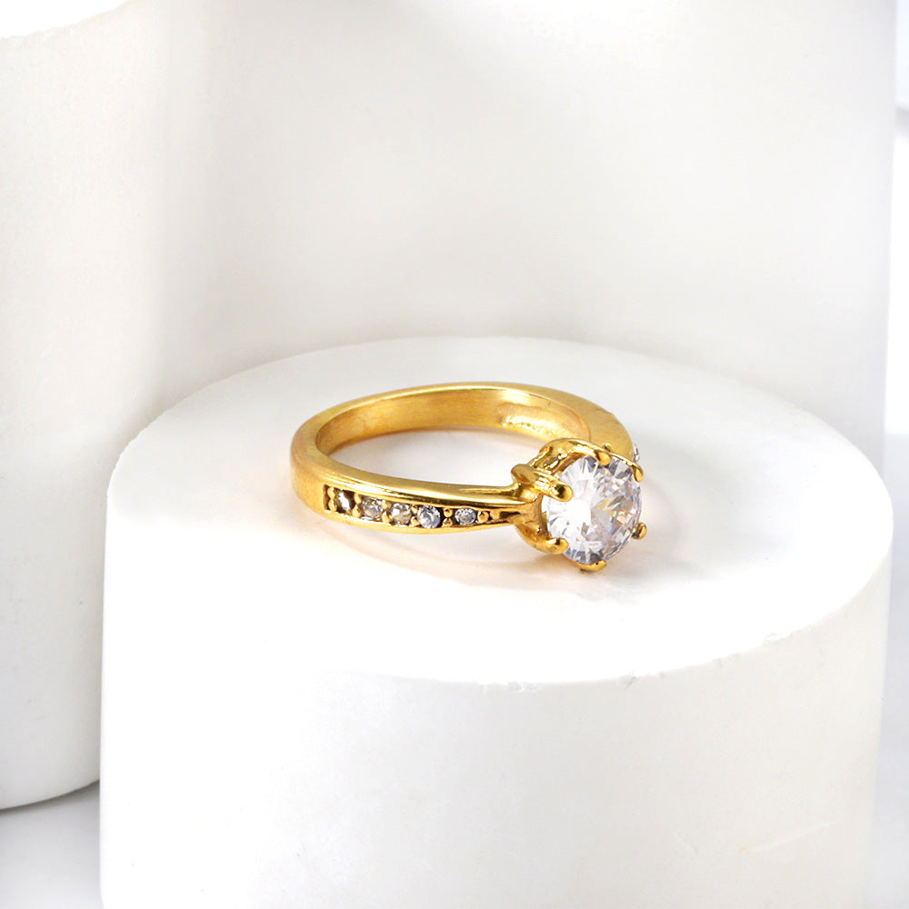 Damen Ring mit funkelndem Zirkon und eleganter Verzierung Shop Nory