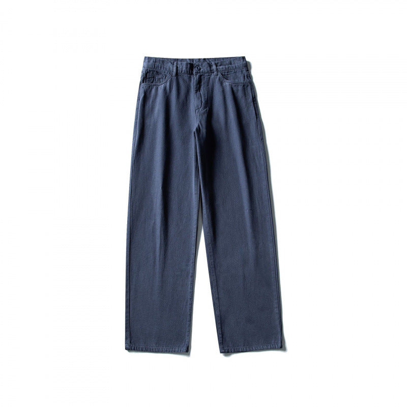 Herren Gerade geschnittene Komfort-Canvashose mit hohem Bund Shop Nory