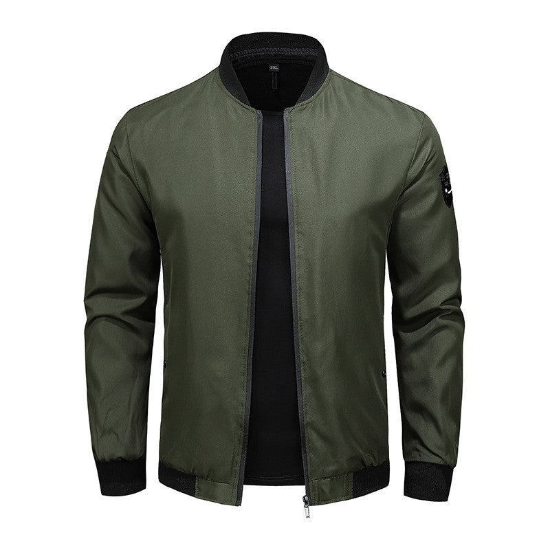 Herren Urban-leichte Bomberjacke mit verdecktem Zwei-Wege-Reißverschluss, Rippbündchen und Ärmeltasche Shop Nory