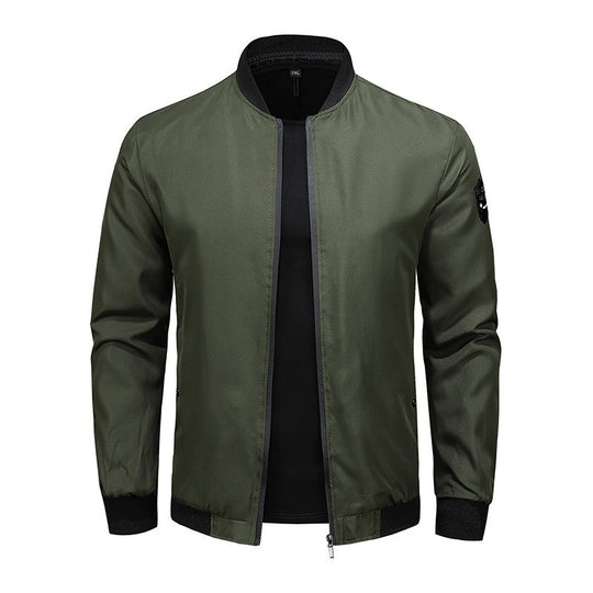 Herren Urban-leichte Bomberjacke mit verdecktem Zwei-Wege-Reißverschluss, Rippbündchen und Ärmeltasche Shop Nory