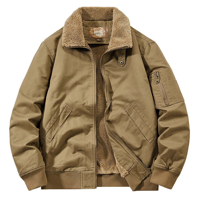 Herren Teddygefütterte Pilot-Bomberjacke mit Sherpa-Innenfutter und Ärmeltasche Shop Nory