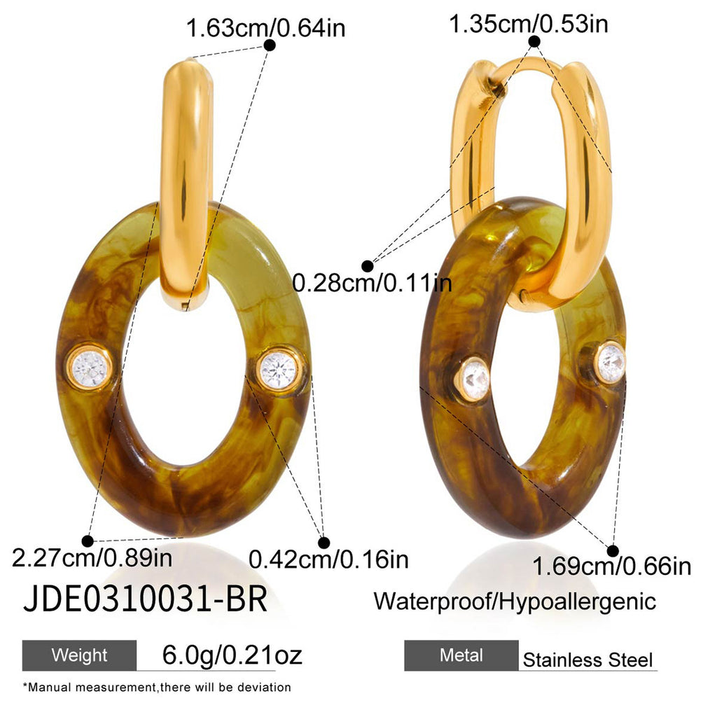 Damen Ohrhänger mit grünem Jade-Design und funkelnden Zirkonia Shop Nory
