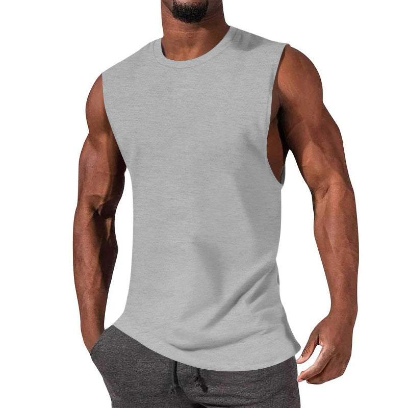 Herren nan athletisches Tanktop mit extra tiefem Armanschnitt und elastischem Baumwollmix
