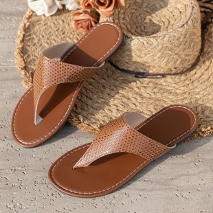 Damen elegante Zehentrenner-Sandalen mit geflochtenen Riemen