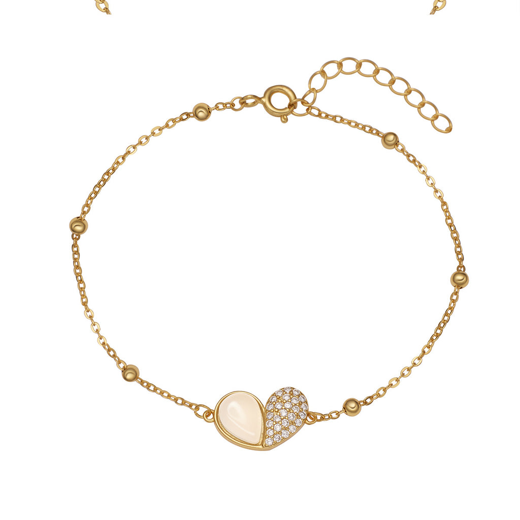 Damen modisches Armband mit Herz-Design und funkelnden Zirkonia Shop Nory