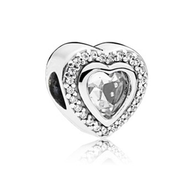 Facettierter Kristall-Charme Perlenanhänger Für Charm-Armband mit Zirkonia-Einfassung