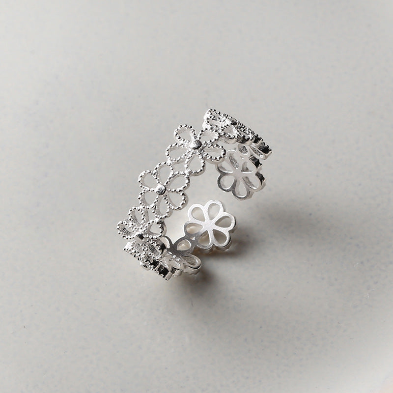 Damen Offener Blumenring mit kunstvollem Design Shop Nory