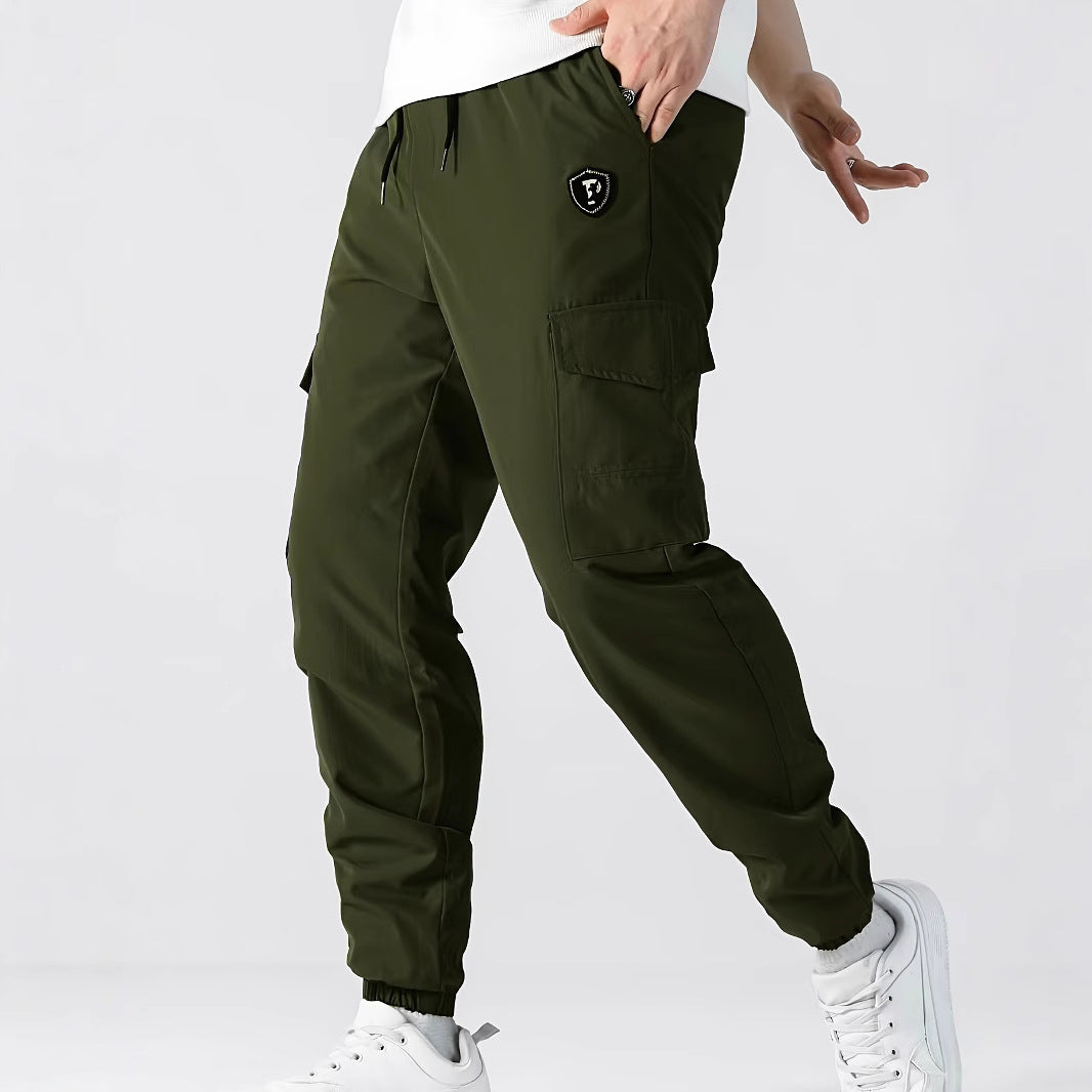 Herren Utility-Cargohose im Joggerstil mit Tunnelzug, elastischem Bund & Klappentaschen Shop Nory