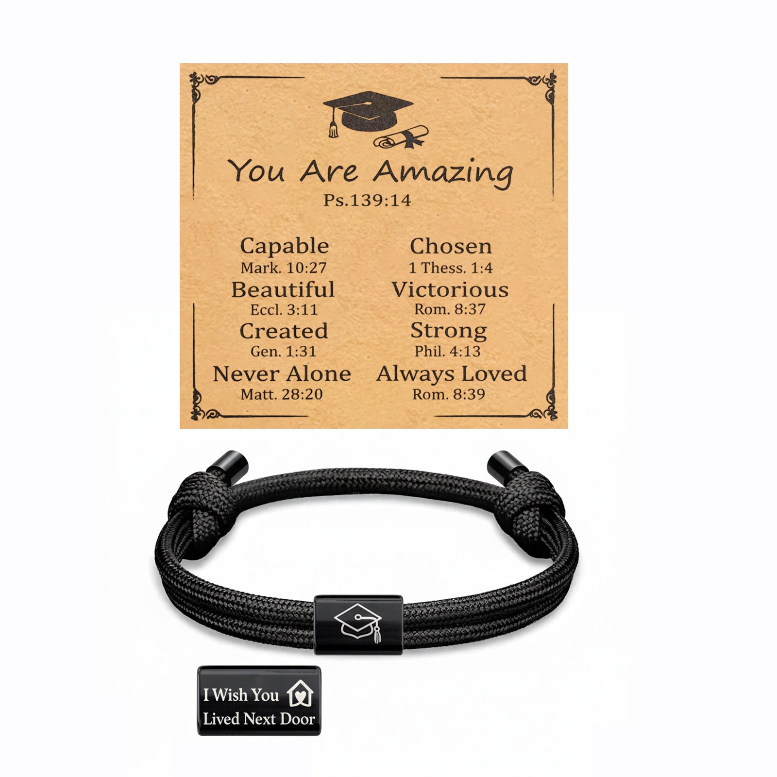 Damen Motivationsarmband mit symbolischen Graduation-Anhängern Shop Nory