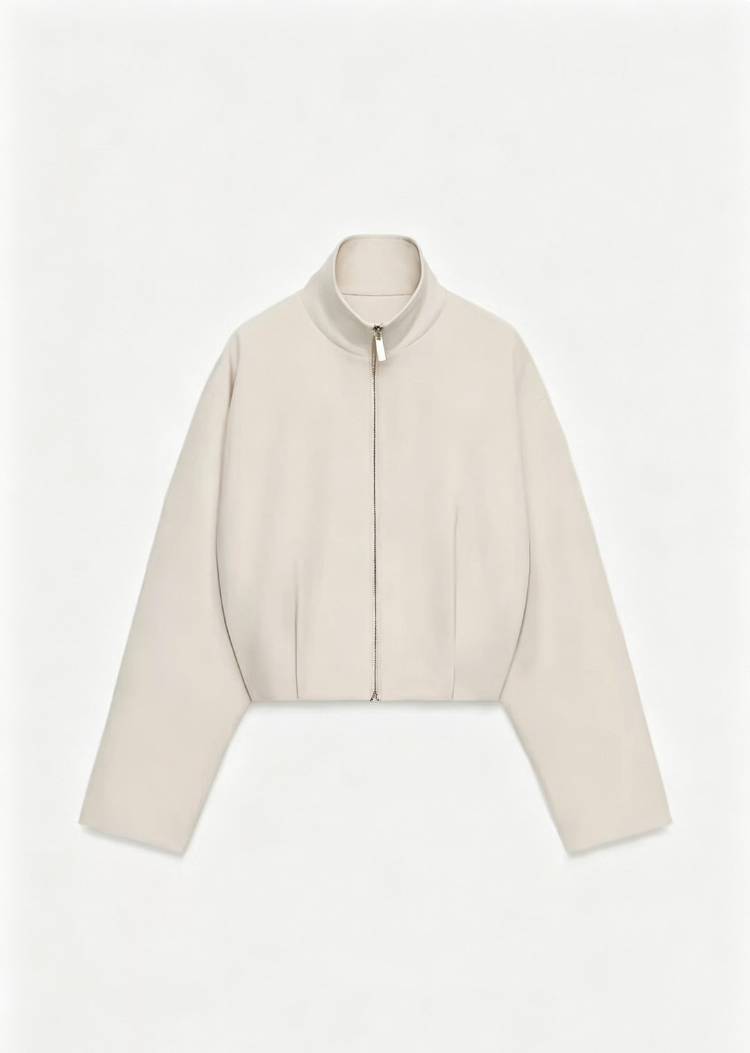 Damen Kurze Boxy-Jacke mit Stehkragen und sichtbarem Metallreißverschluss Shop Nory