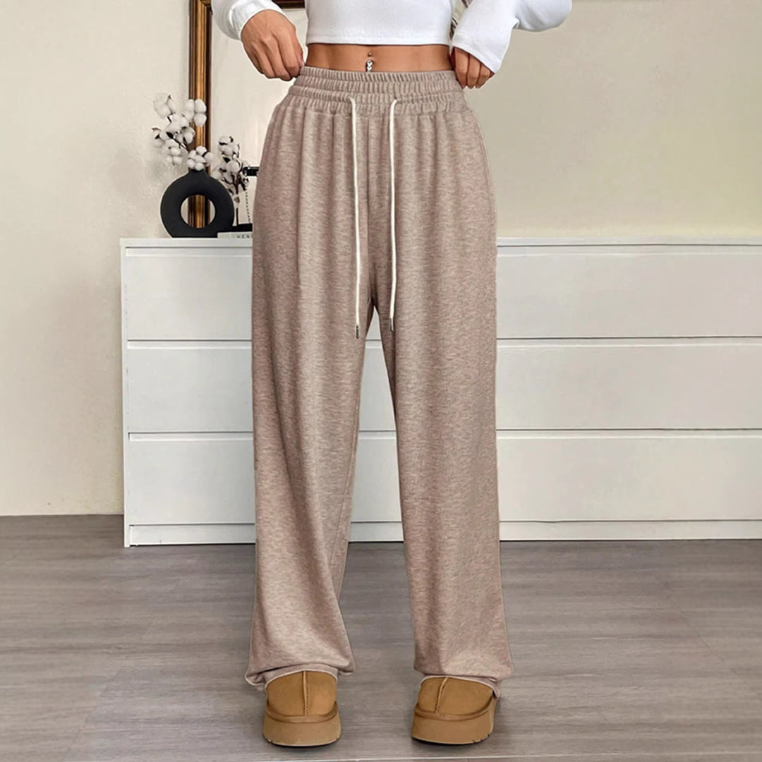 Damen nan weite High-Waist Loungehose mit elastischem Bund und Kordelzug Shop Nory