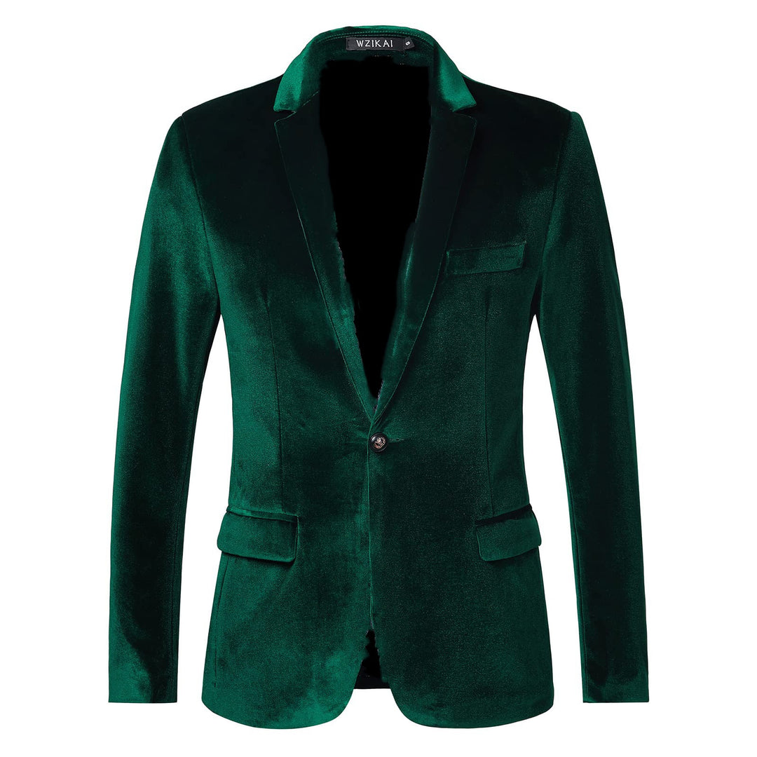 Herren maßgeschneidertes Samt-Sakko Slim Fit mit einreihiger Knopfleiste und Pattentaschen Shop Nory