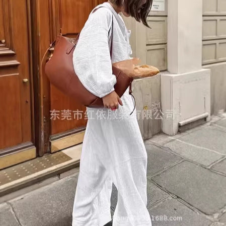 Damen Leichtes Crinkle-Zweiteiler mit Bindetop und weitem Palazzohosen-Schnitt Shop Nory