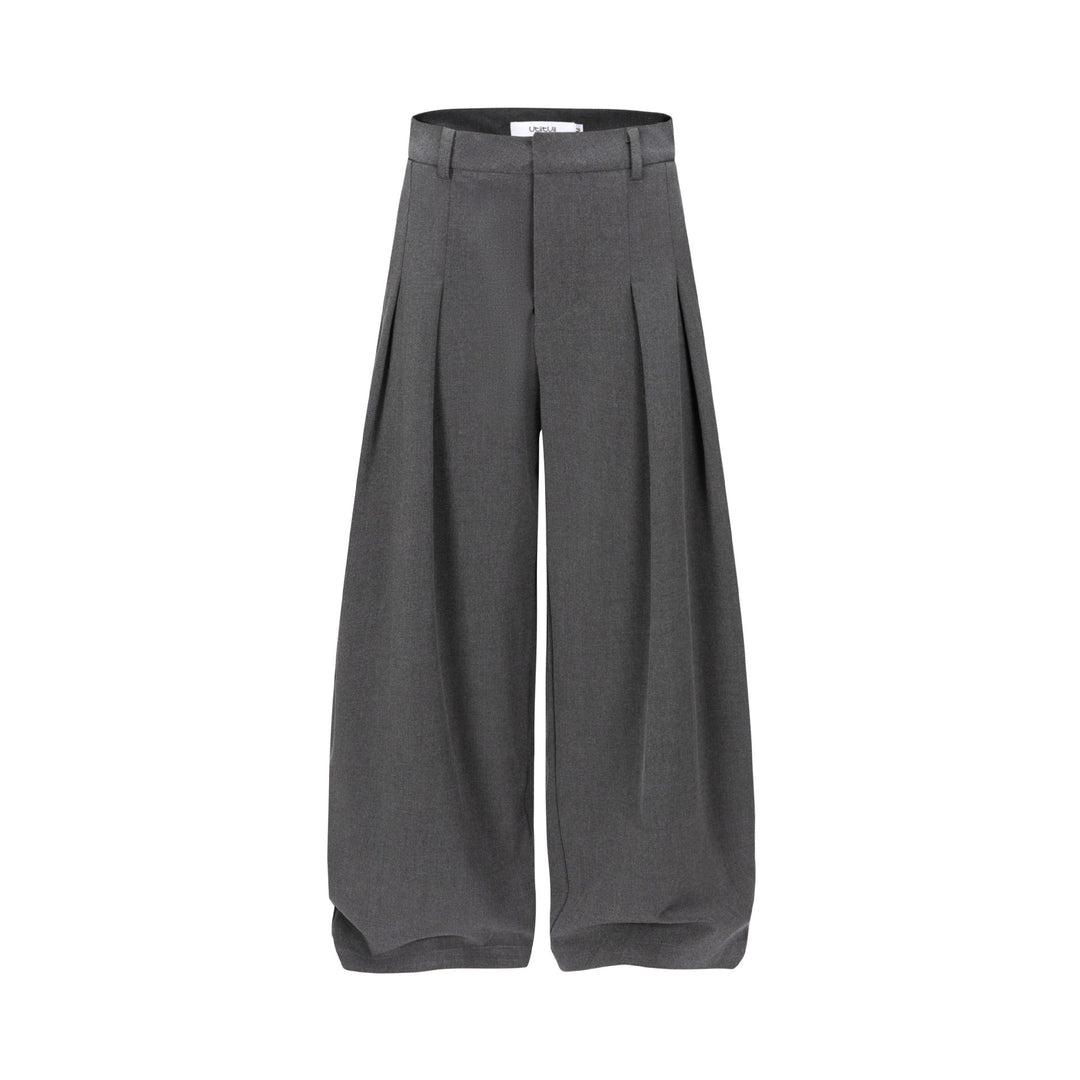 Damen Hochtaillierte weite Plissee-Hose mit Bügelfalte und Gürtelschlaufen Shop Nory