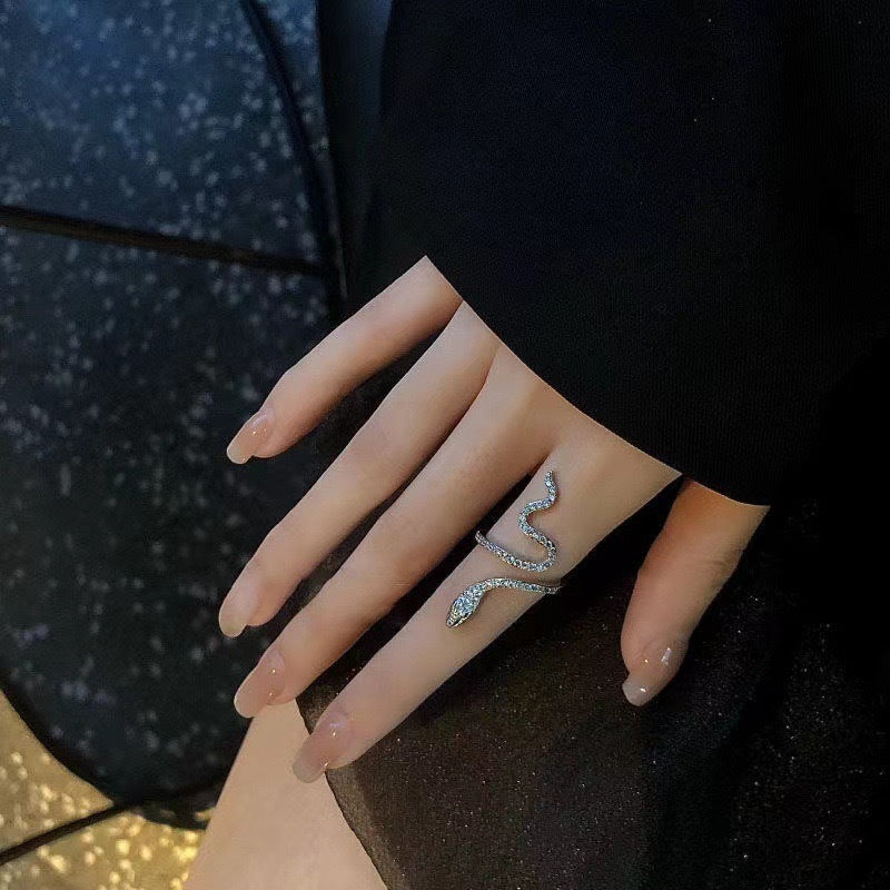 Damen Ring im eleganten Schlangen-Design mit funkelnden Zirkonia Shop Nory
