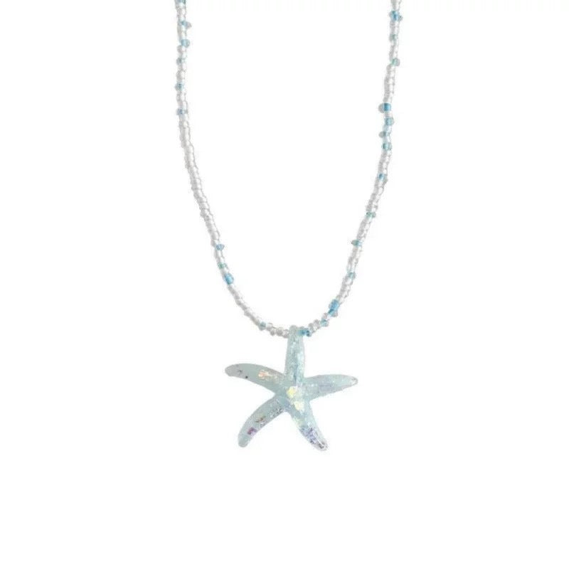Damen Kette mit verspieltem Sternenanhänger und bunten Perlen Shop Nory