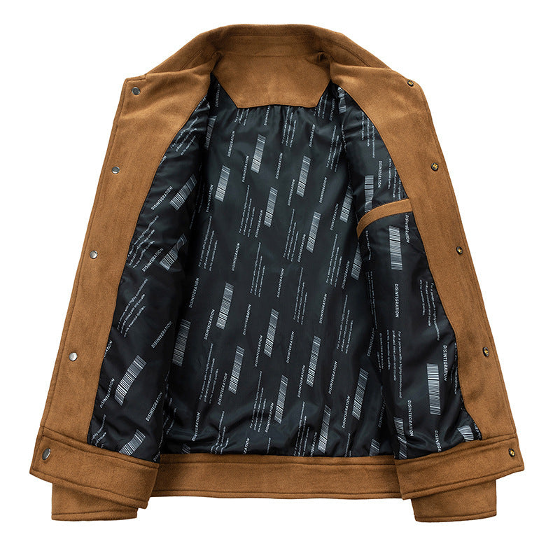 Herren Wildlederoptik Truckerjacke mit gesteppter Innenfütterung und Pattentaschen Shop Nory