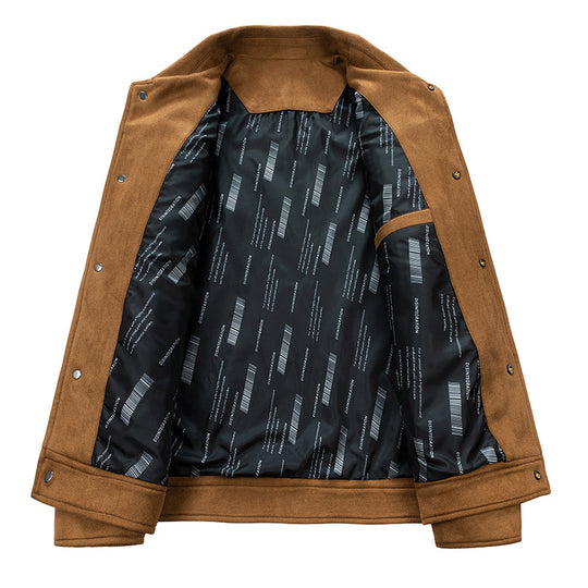 Herren Wildlederoptik Truckerjacke mit gesteppter Innenfütterung und Pattentaschen Shop Nory