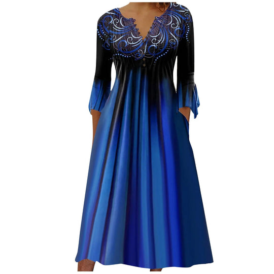 Damen Midikleid mit eleganter Bestickung und fließendem Schnitt