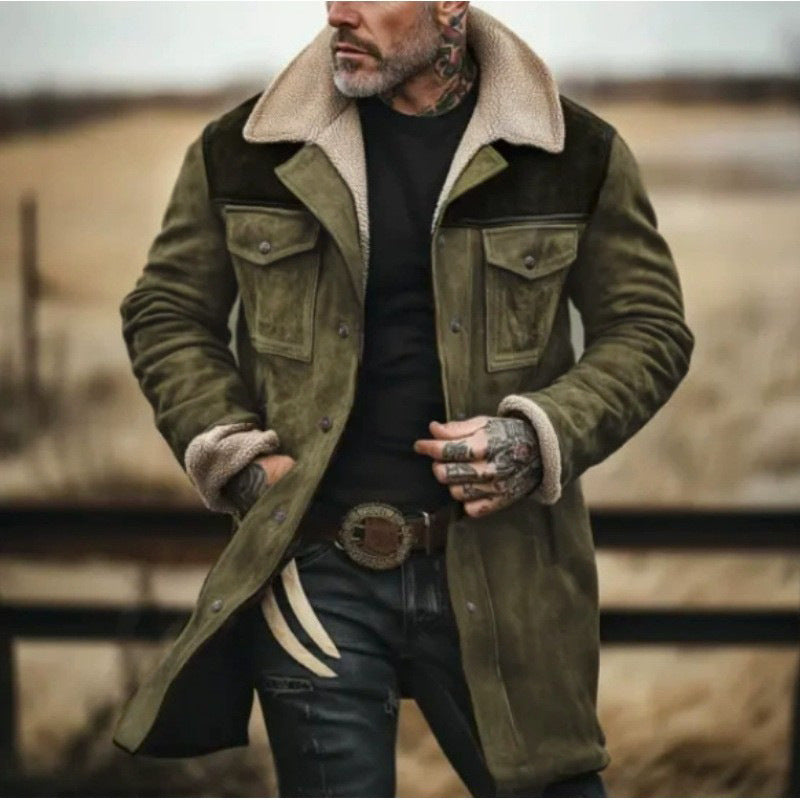 Mid-Length Tailored Jacket Schafslederkragen Button Front Jacket