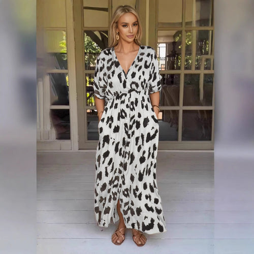 Leopard-Kleid Grenzüberschreitendes Leopardenmuster Kleid