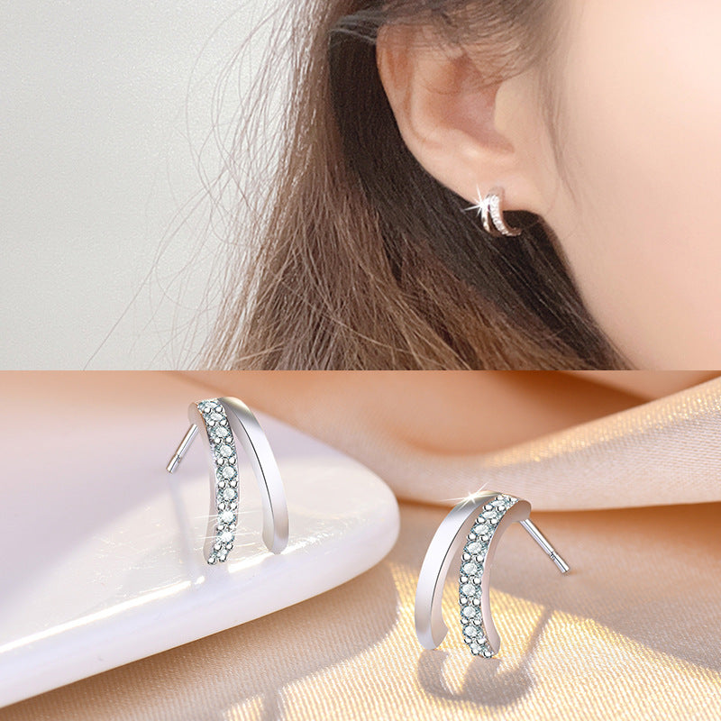 Damen Ohrringe mit eleganter Zirkonia-Besetzung Shop Nory