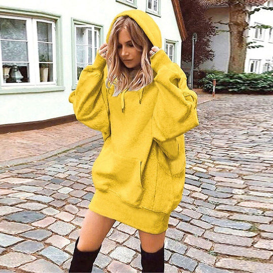 Damen Oversize Kapuzenkleid mit Kängurutasche Shop Nory
