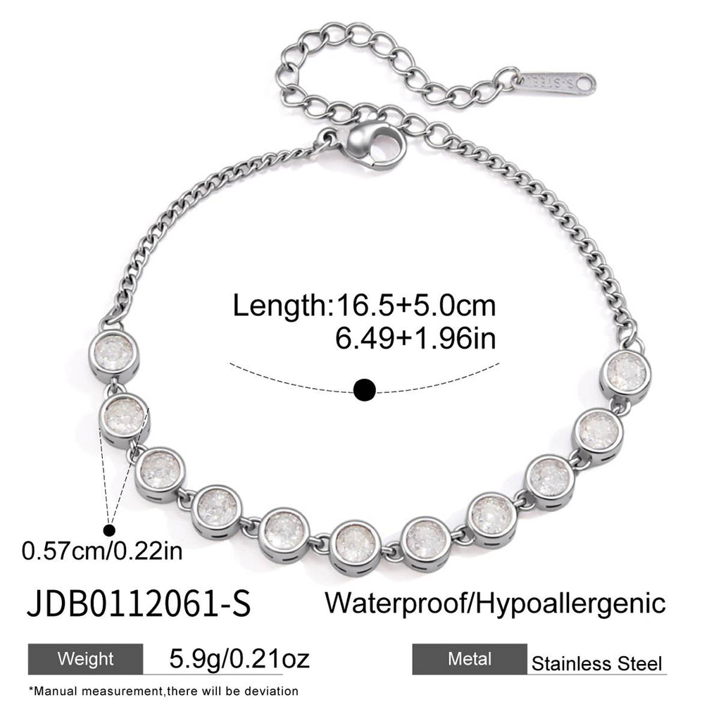 Damen Armband mit funkelnden Kristallen und hypoallergener Edelstahlverarbeitung Shop Nory