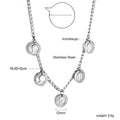 Damen Halskette mit modernen Münz-Anhängern aus rostfreiem Edelstahl Shop Nory