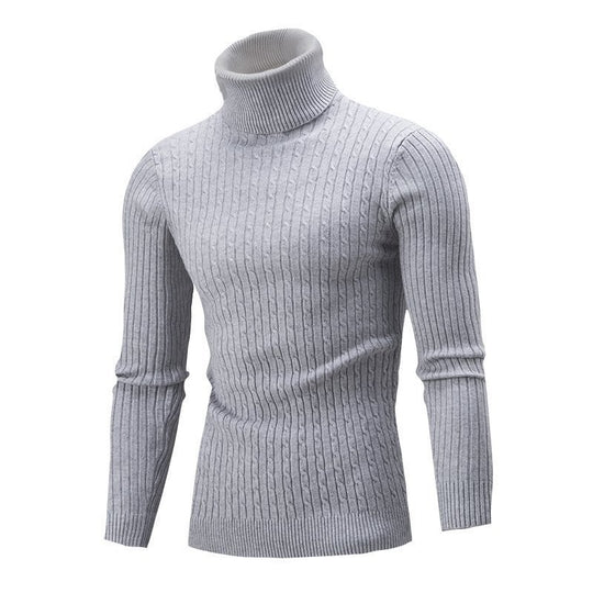 Herren Taillierter Thermo-Rollkragenpullover mit Zopf- und Rippstrickstruktur Shop Nory