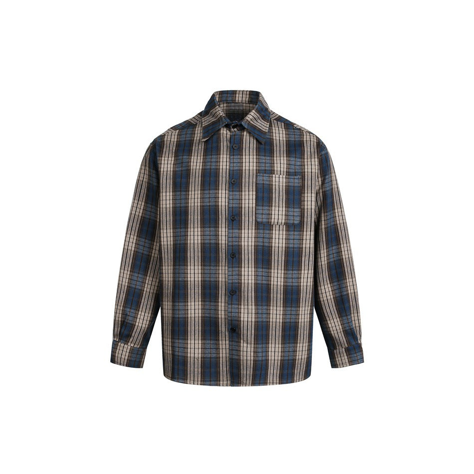 Herren Boxy-Flanell-Hemdjacke mit Karo-Jacquard und aufgesetzter Brusttasche Shop Nory