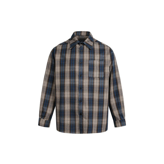 Herren Boxy-Flanell-Hemdjacke mit Karo-Jacquard und aufgesetzter Brusttasche Shop Nory