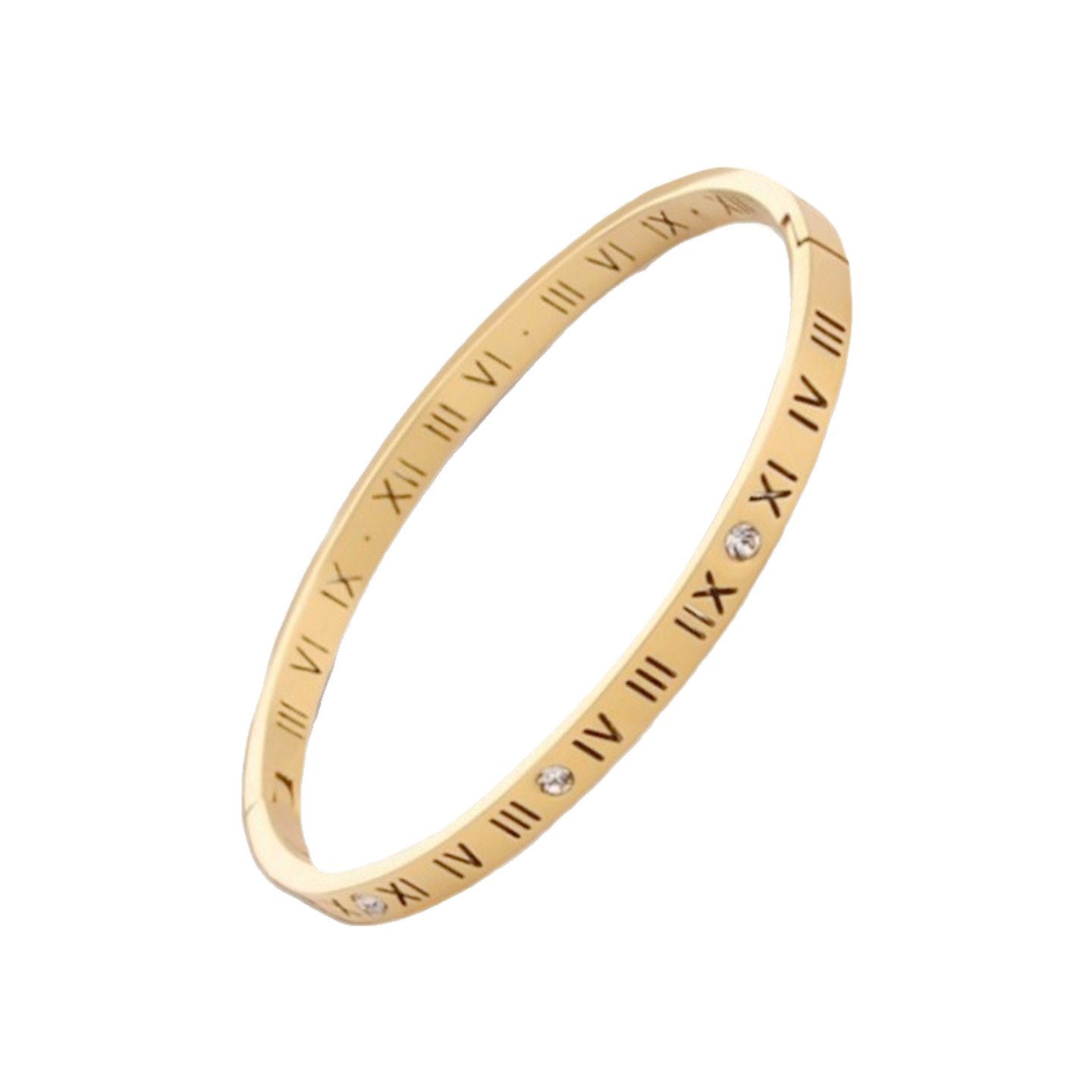 Damen Armreif mit elegantem römischen Ziffern-Design und Zirkonia Shop Nory