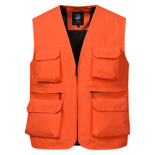 Herren Multitaschen-Utility-Weste mit durchgehendem Reißverschluss, atmungsaktivem Mesh-Futter und großvolumigen Klapp- und Reißverschlusstaschen Shop Nory