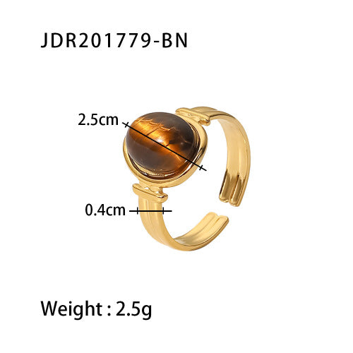 Damen Offenes Armband mit strukturiertem Design und hochwertigem Tigeraugen-Akzent Shop Nory