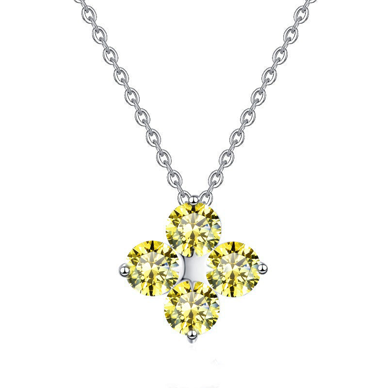 Damen Halskette mit funkelndem Blumenanhänger Shop Nory