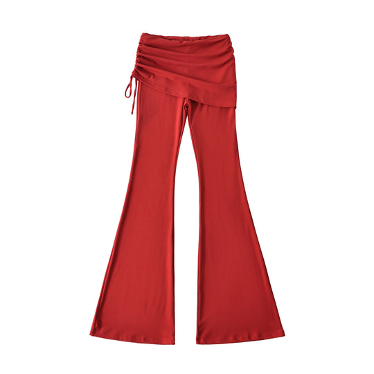 Damen Schlaghose mit integrierter Mini‑Rock‑Überlage und Kordelzug Shop Nory