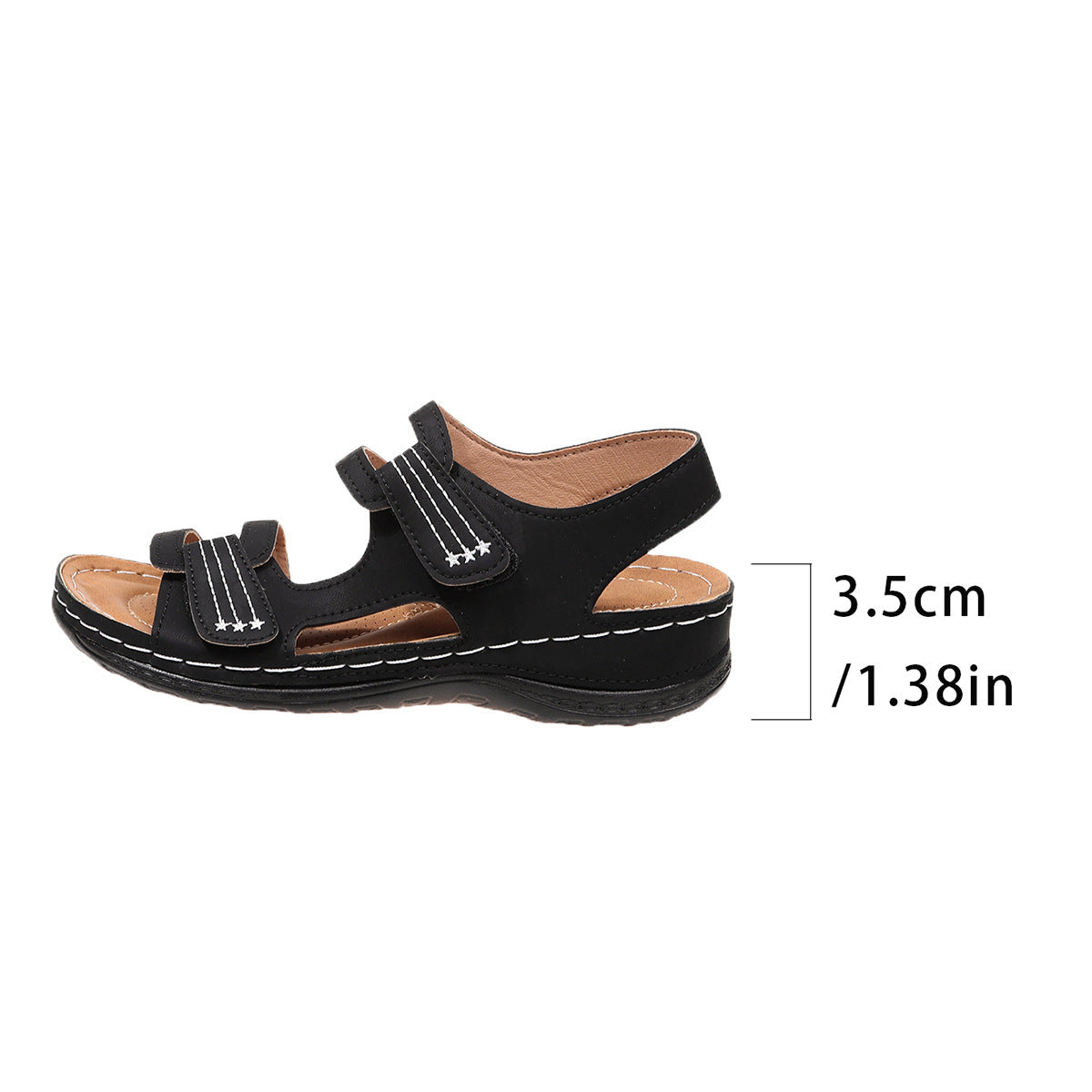 Damen Komfortable Klett-Sandalen mit anatomischer Fußbettgestaltung