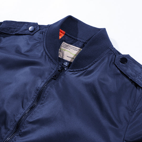 Herren Wind- und Wasserabweisende Nylon-Bomberjacke mit Rippbündchen und Ärmeltasche Shop Nory