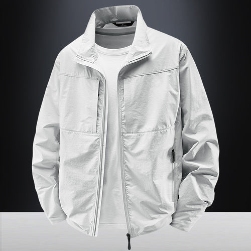 Herren Leichte urbane Windjacke mit Stehkragen, wasserabweisender Gewebemischung und verdeckten Reißverschlüssen Shop Nory