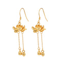 Damen Ohrringe mit elegantem Lotusdesign und feinen Anhängern Shop Nory