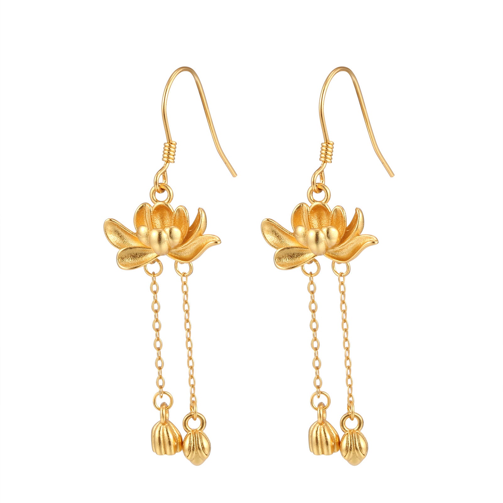Damen Ohrringe mit elegantem Lotusdesign und feinen Anhängern Shop Nory