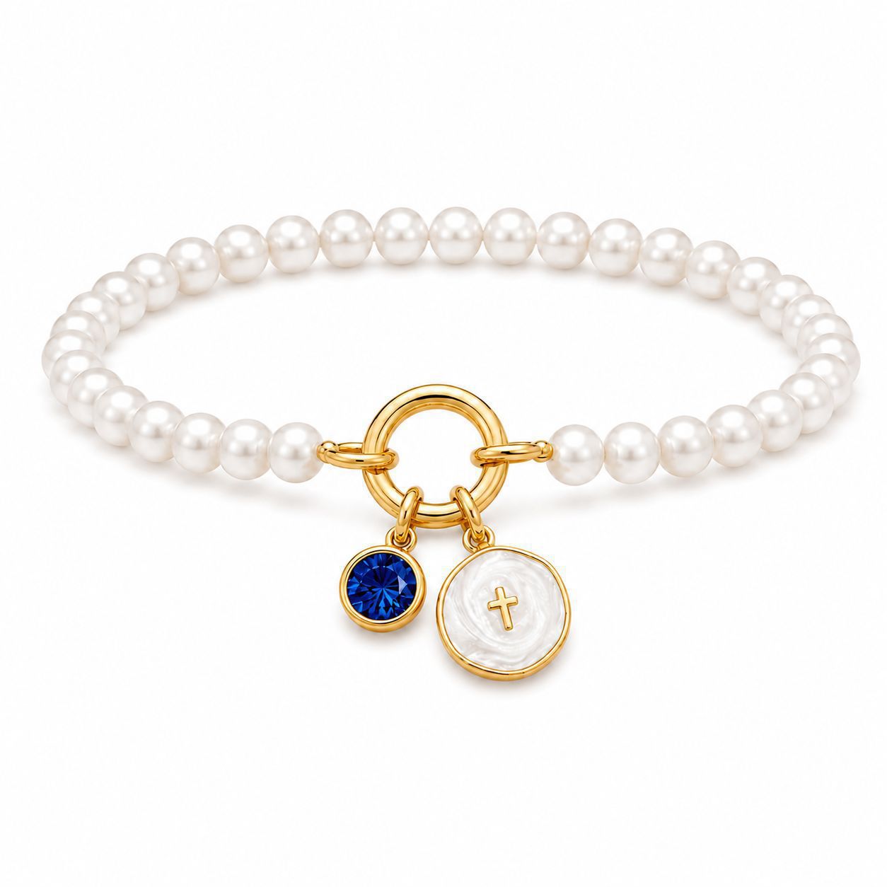 Damen Armband mit Perlen und charmanten Anhängern Shop Nory