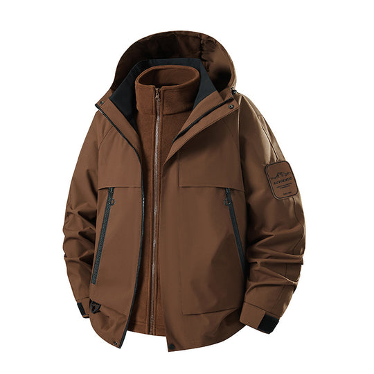 Herren multifunktionale Wasserfeste Softshell-Regenjacke mit abnehmbarer Fleece-Innenjacke Shop Nory