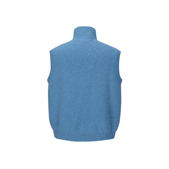 Unisex Grobgestrickte Weste mit Polokragen und Halbknopfleiste Shop Nory