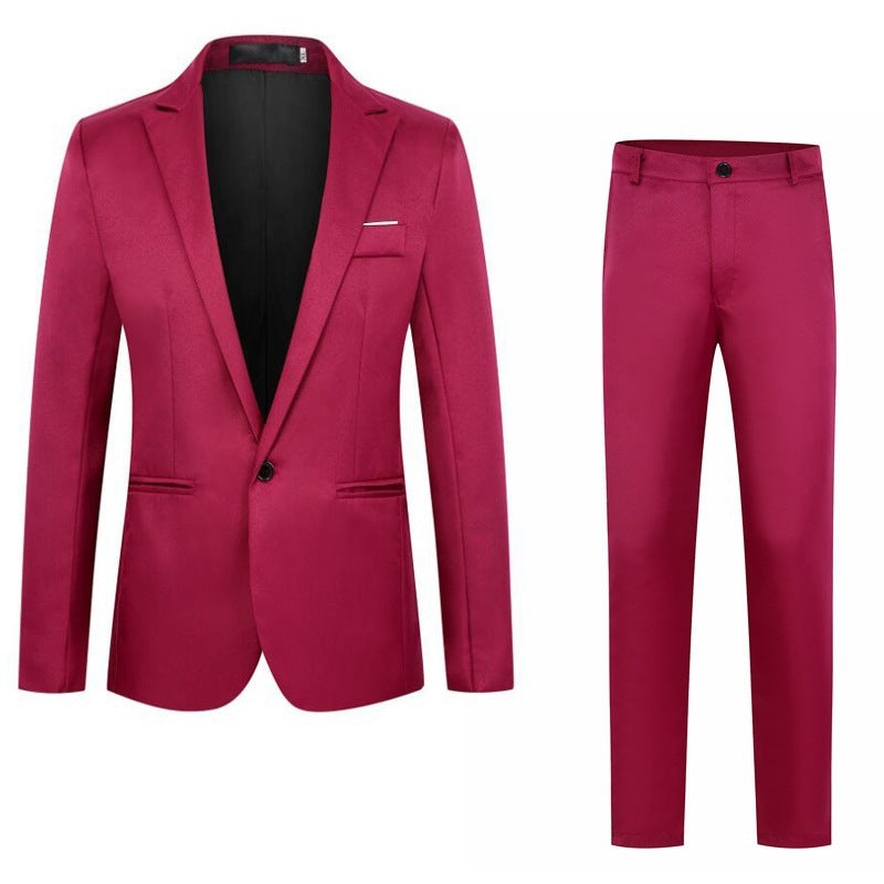 Herren Zweiteiliges Anzugset schlanker Schnitt mit Sakko und flacher Bundhose Shop Nory