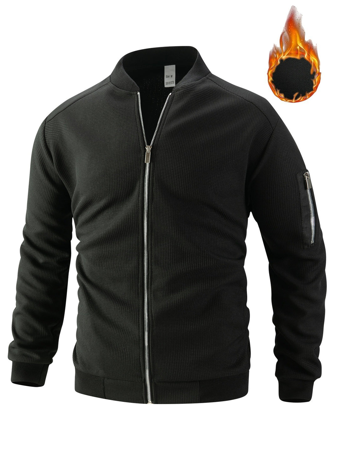 Herren nan leicht wattierte Bomberjacke mit Waffelstruktur, durchgehendem Reißverschluss und Ärmeltasche Shop Nory